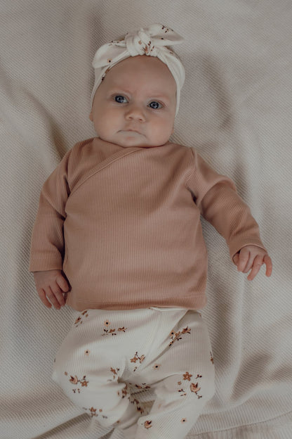 Meisjes overslagshirtje ribstof blush roze