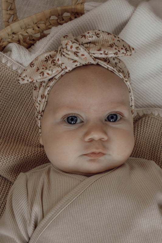 Meisjes haarbandje Lou bloemenprint zachtroze