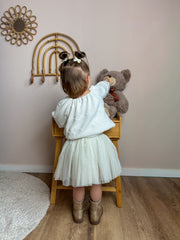 Meisjes glitter rokje tutu beige