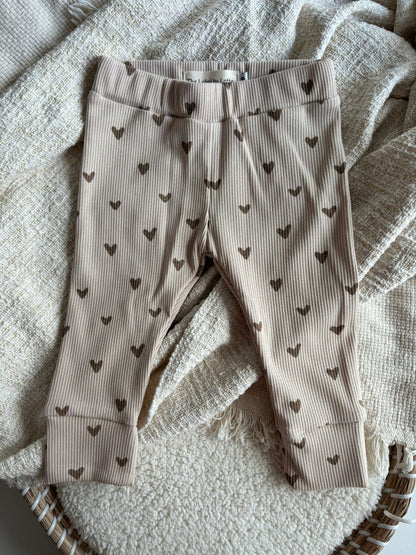 Meisjes kinderlegging Zoe hartjesprint bruin
