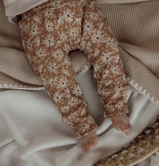 Meisjes kinderlegging Fem bloemenprint roest