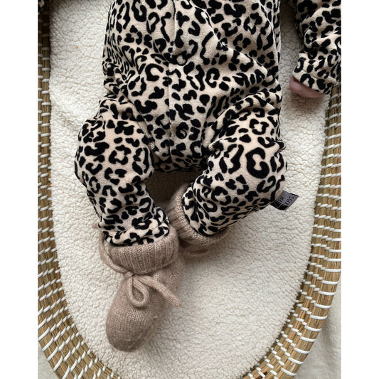 Merinowollen naturel slofjes baby