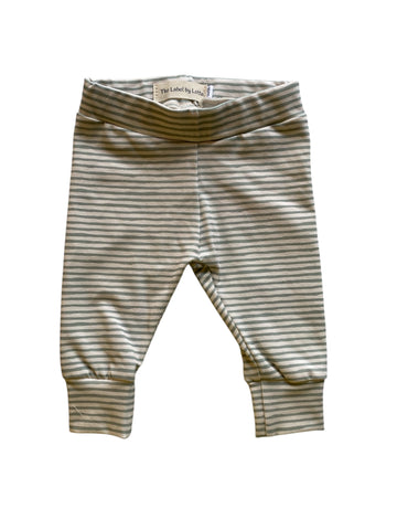 SALE broekje/Legging | Streepje lichtgroen offwhite