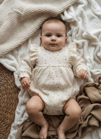 Playsuit/Romper met ruffle bloemenprint Jinthe hydrofiel